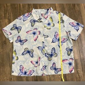 Alfred Dunner Butterfly Polo Blouse SIZE 14